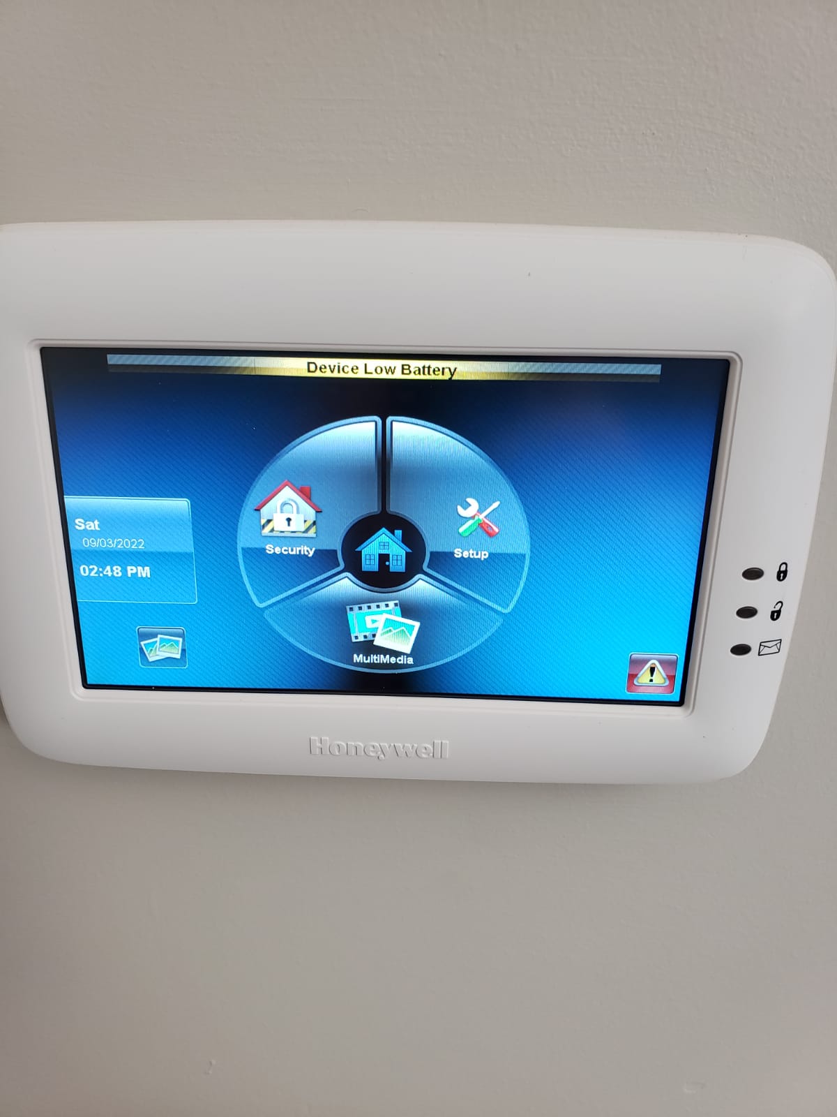 Honeywell security keypad display